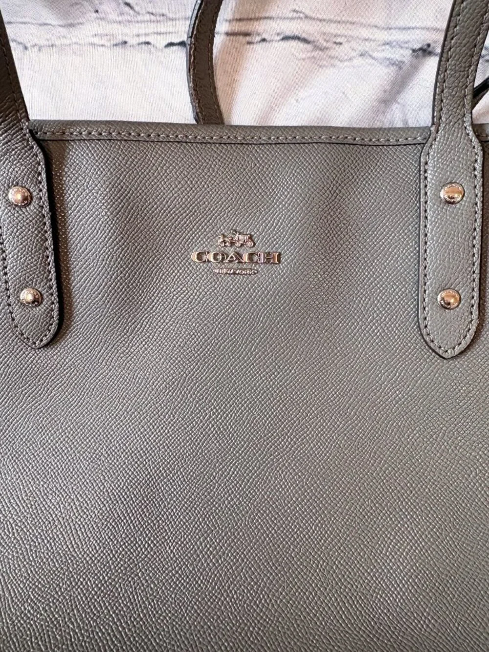 Coach City Zip Clasic Tote Gray Leather Shoulder bag